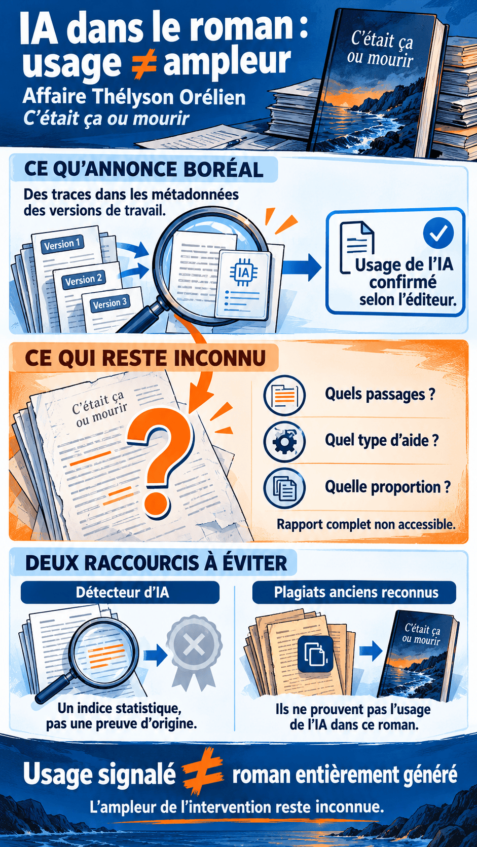 Infographie : Affaire Thélyson Orélien : ce que l’on sait désormais de l’usage de l’IA dans son roman