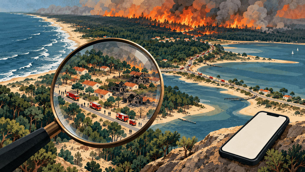 Paysage du Porge après le mégafeu de Saumos en Gironde