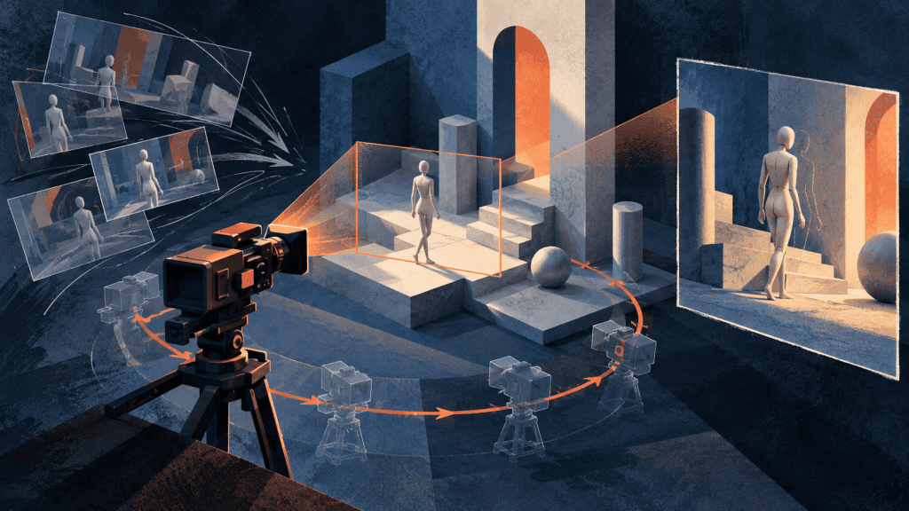 Prévisualisation 3D d’un mouvement de caméra pour une vidéo générée par IA