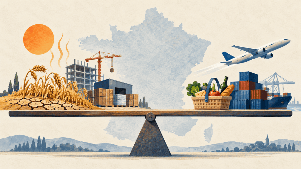 Parcelle agricole affectée par la sécheresse en France